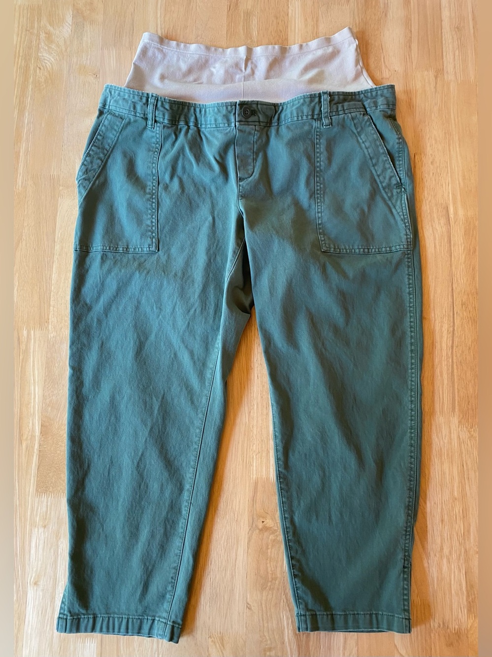 GAP Maternity Girlfriend Khaki Pants Jungle Green Size 16